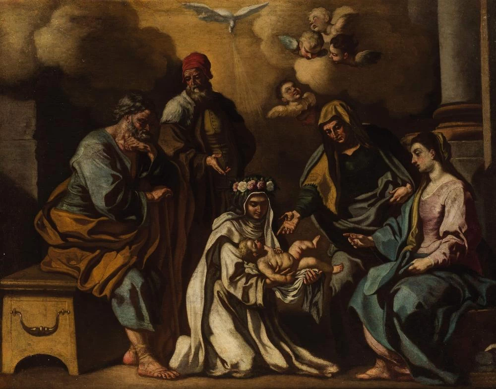 Sacra Famiglia con Santa Rosa
